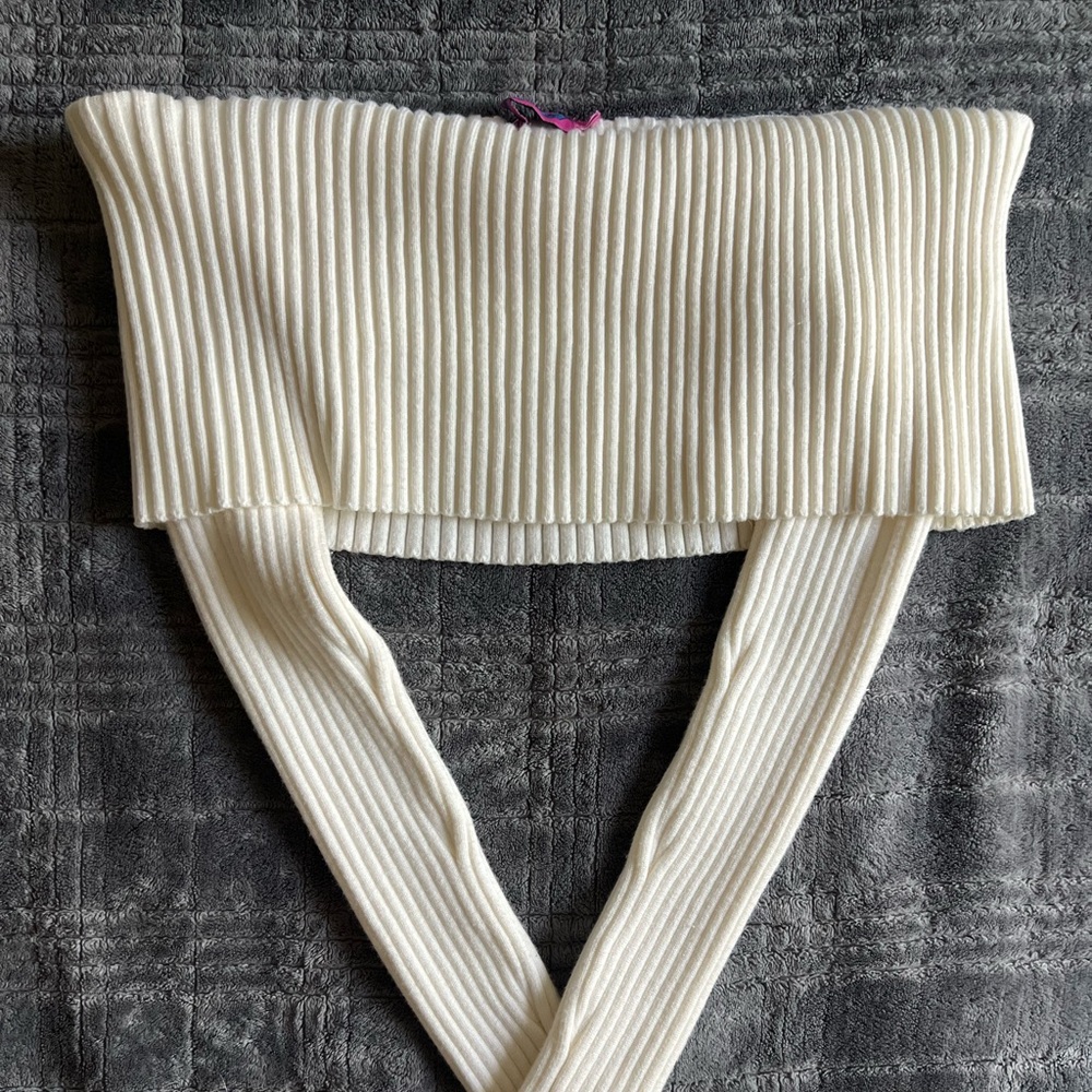 Edikted cream bandeau long sleeve top